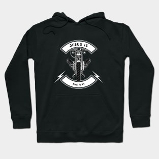 Jesus is the Way - Christian Biker - Motorcycle Design Hoodie